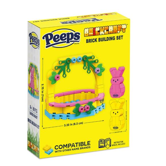 Brickcraft Peeps Easter Basket Pink & Yellow Brick Building Kit (89 Piece‎ Set) - Picture 4 of 4
